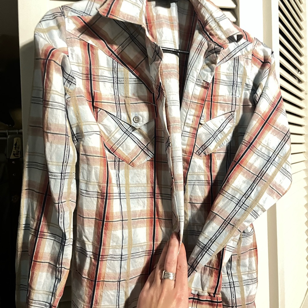 Ariat plaid flannel with glittery